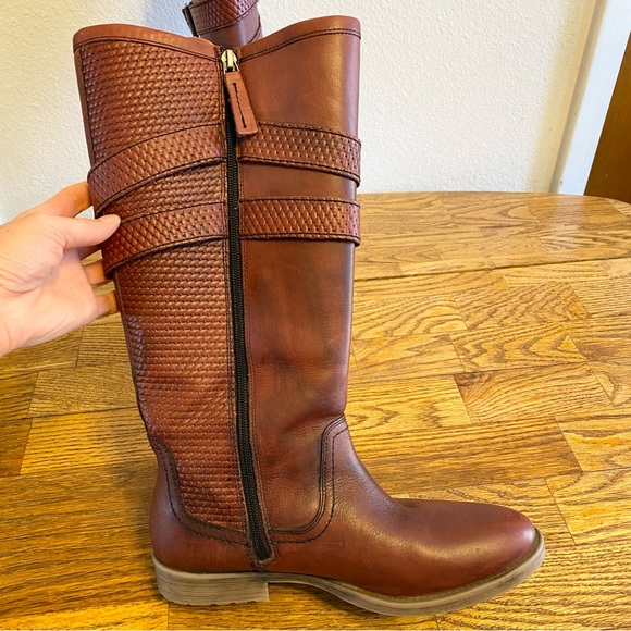 Roan Date Burgundy Napa Leather Riding Boots Size 9 - Picture 6 of 11